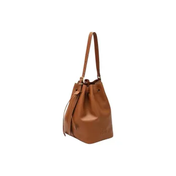 MIU MIU Leather Bucket Bag, Shoulder Bag, Crossbody Bag Women's Brown