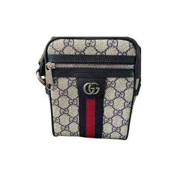 GUCCI Ophidia Canvas With Leather Shoulder Bag, Crossbody Bag Unisex Blue & Beige
