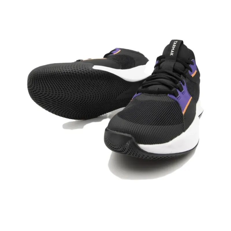 DECATHLON Cushioning Wear Resistant Mid Top Basketball Shoes Men's Black-1