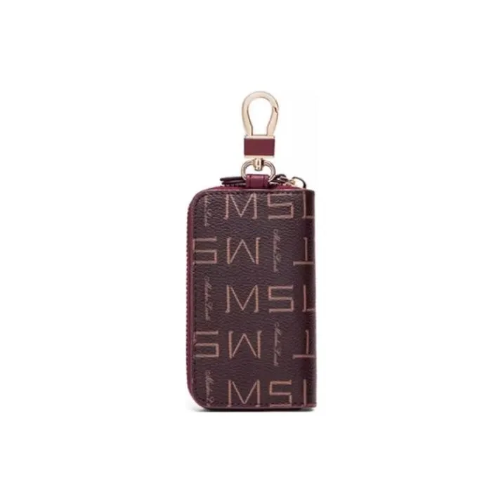 MashaLanti PVC For Microfiber Key Pouch Regular Unisex Burgundy-3