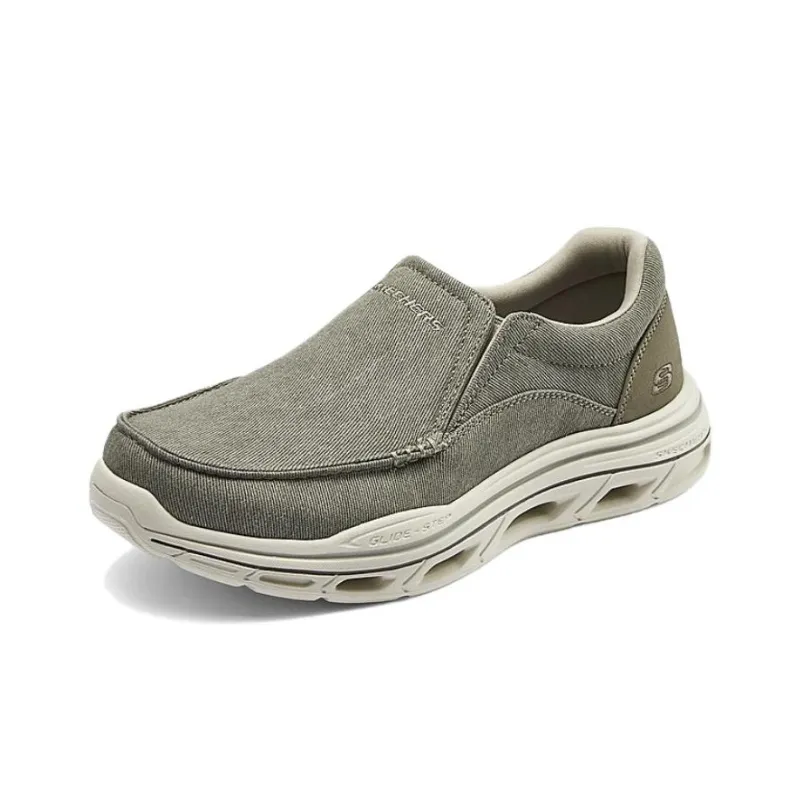 Skechers Cushioning Breathable Low-Top Casual Shoes Men's Khaki-2