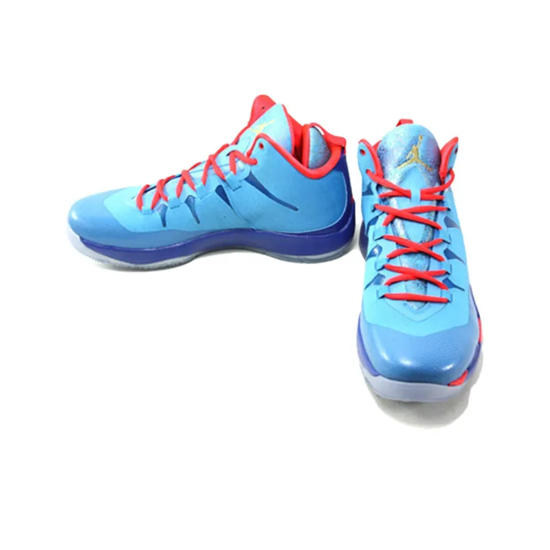 Jordan Super Fly 2 Cushioned Slip-Resistant Mid-Top Basketball Shoes Unisex Blue-1