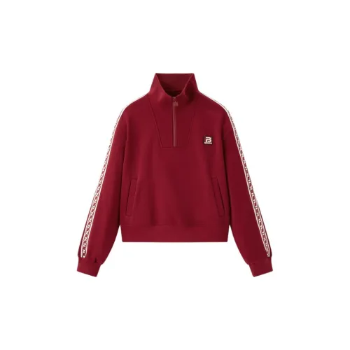 PEACEBIRD Sweatshirts Women's Dark Red