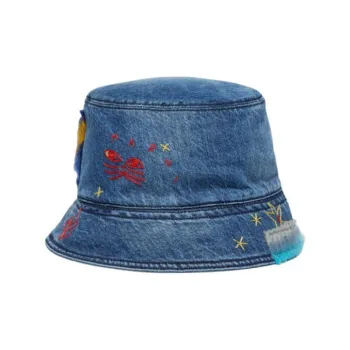 MARNI Embroidered Denim Bucket Hat