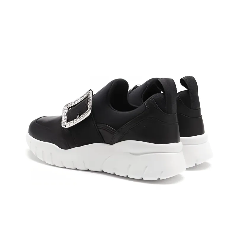BALLY Low Top Athletic Shoes Women's Black White-2