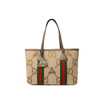 GUCCI PALACE Collaboration Gucci X Palace Collection Canvas Tote Bag Shopping Bag Handbag Shoulder Bag Unisex Camel