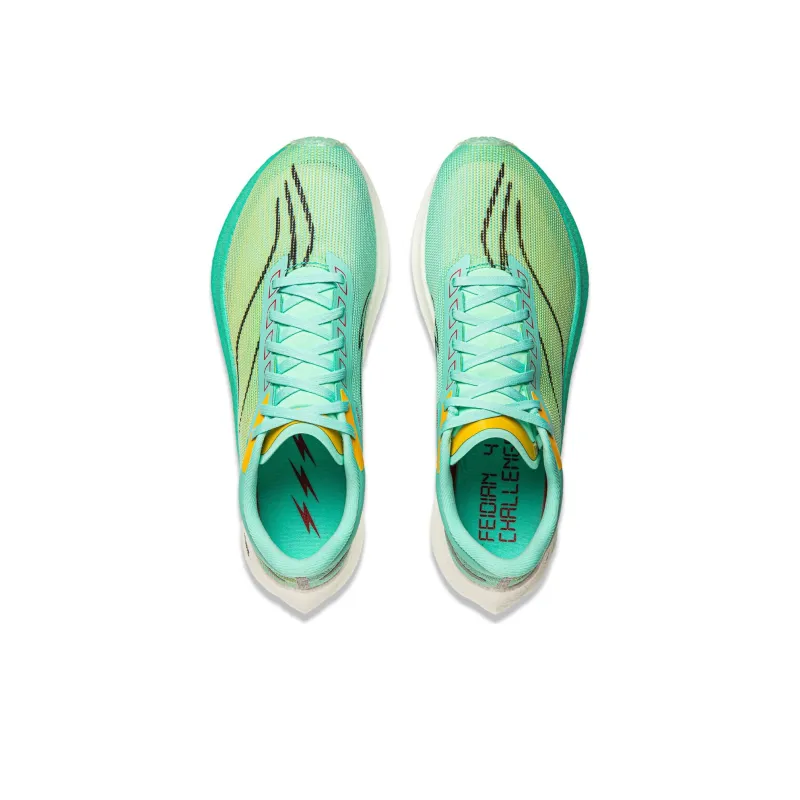 LINING Feidian 4 Challenger Running Shoes Women's Low Top Fluorescent Ice Cyan/Lemon-3