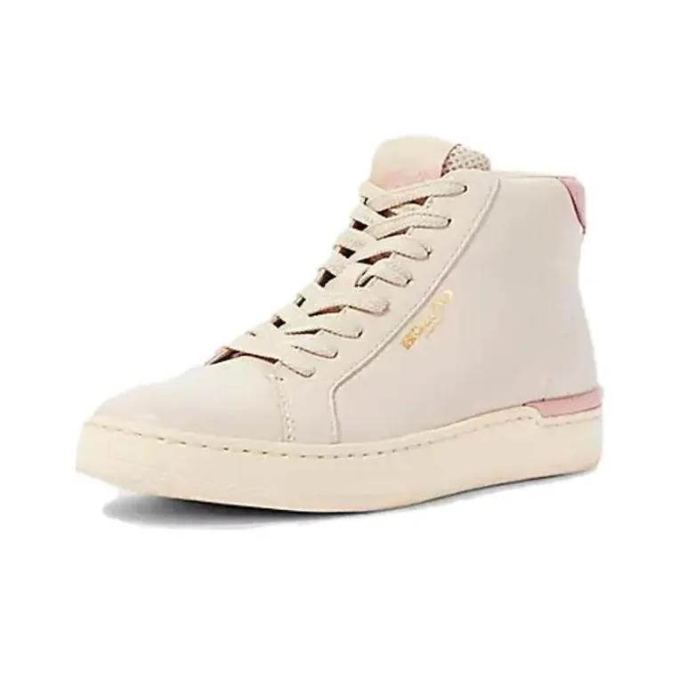COACH High-Top Skateboard Shoes Women's Pink-2