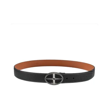JAGUAR Trendy Fashion Cut Out Cow Leather Men's Automatic Buckle Leather Belts Men's Width 3.4cm