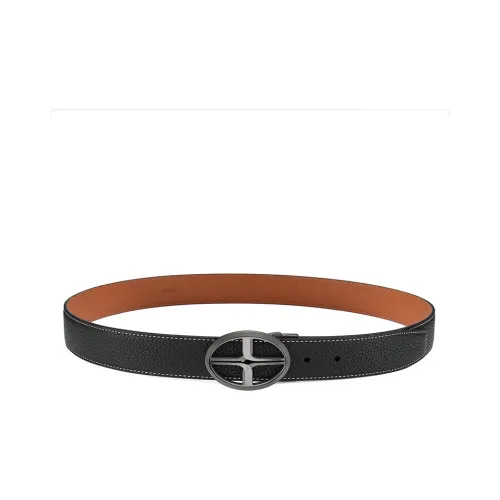 JAGUAR Trendy Fashion Cut Out Cow Leather Men's Automatic Buckle Leather Belts Men's Width 3.4cm