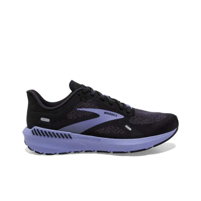 Brooks Launch GTS Cushioning, Wear Resistant Low Top Running Shoes Women's Black Blue-1