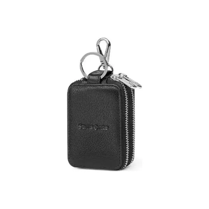SAMSONITE Fine Cow Leather Key Pouch Men's Black-1