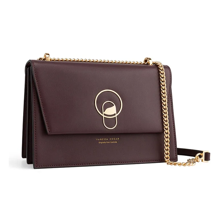 VANESSA HOGAN Cow Leather Shoulder Bag Crossbody Bag Women's Dark Red-6