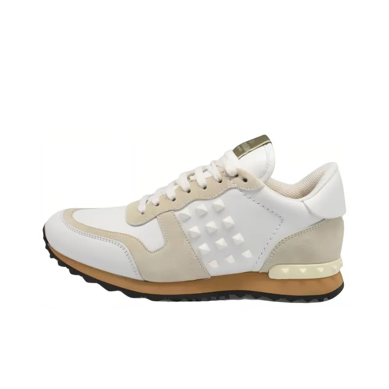 Valentino Sports Casual Shoes Women's White Brown Vintage Version-0