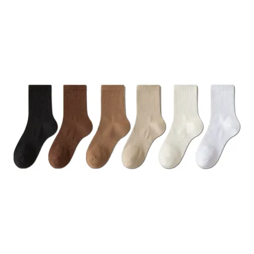 YUZHAOLIN Mid Calf Socks Men's 6 Pack Mixed Color