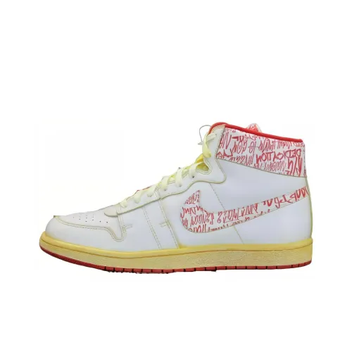 Jordan Air Ship PE SP The Marathon Continues Durable Breathable Mid Top Vintage Basketball Shoes Men's White Red