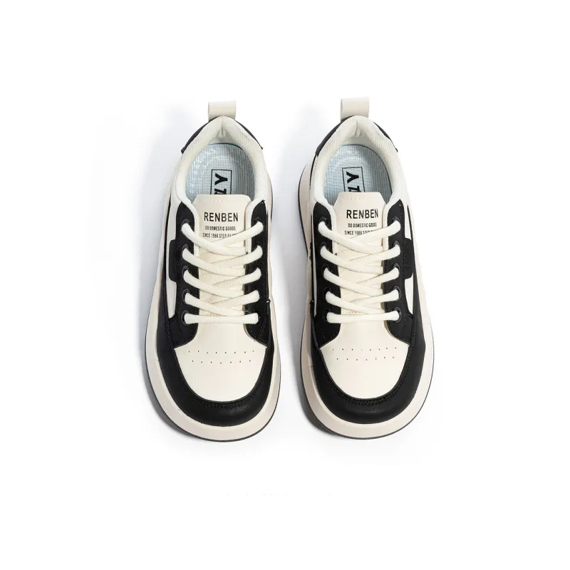 Humanism 1986 Chunky Sneakers Women's Low Top White/Black/White/White/Red/White/Khaki-5