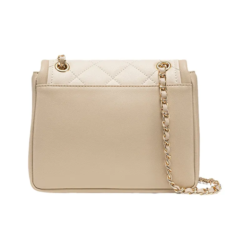 VANESSA HOGAN Cow Leather Chain Bag Shoulder Bag Crossbody Bag Women's Apricot White-6