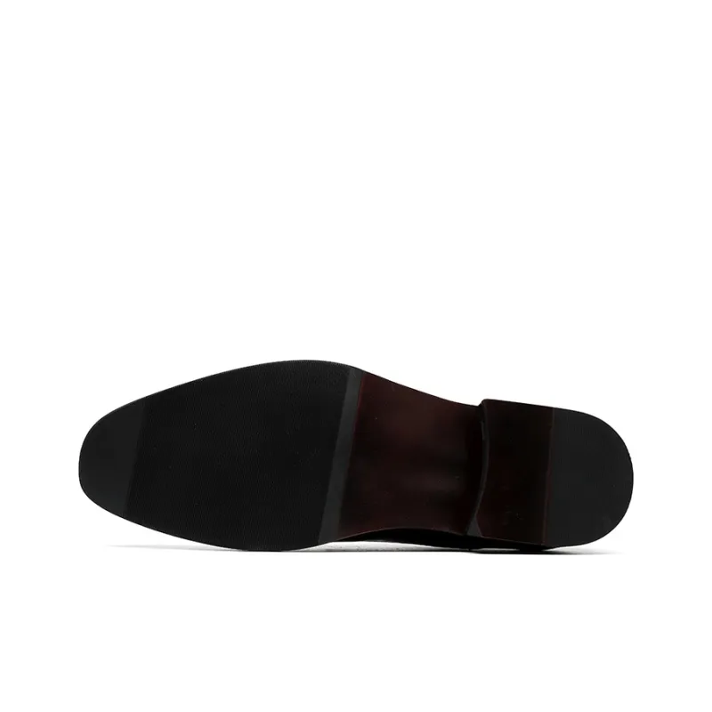 Romon Dress Shoes Men Low Top Black-4