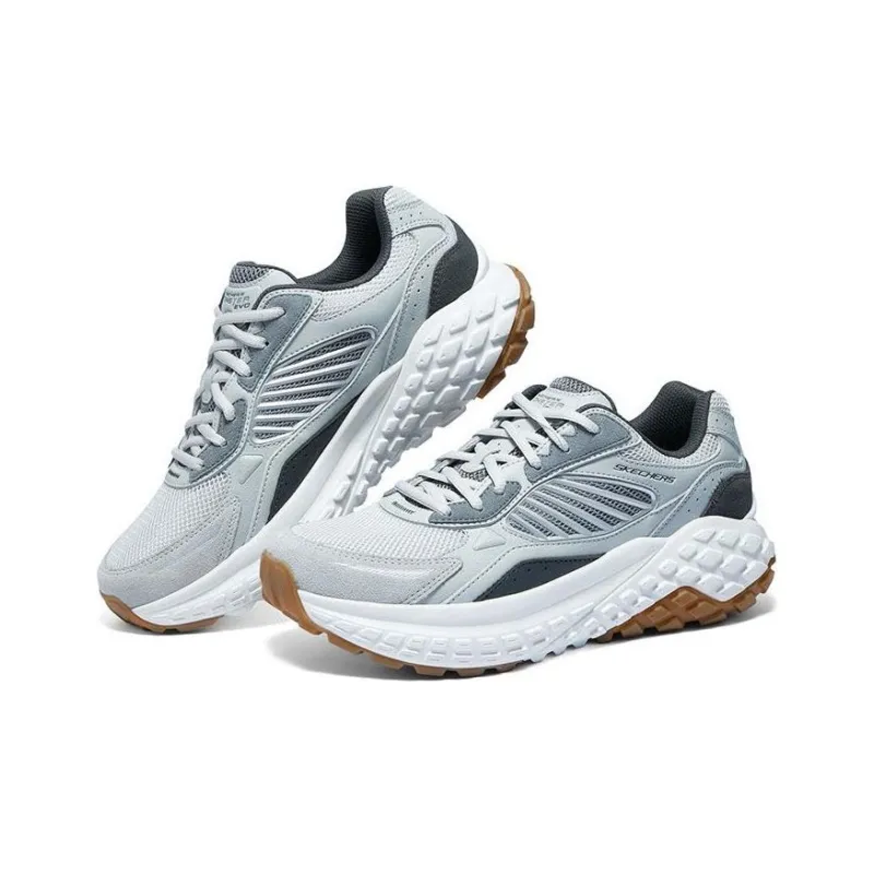 Skechers Sport Anti Slip And Wear Resistant Breathable Low Top Casual Shoes Men's Gray-3