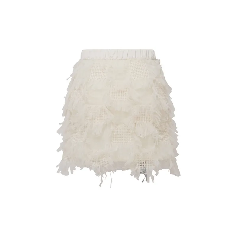 D'zzit Casual Short Skirts Women's Ecru-1