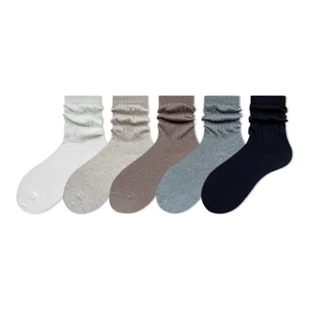 COTTON CHEESE Mid Calf Socks Women's 5 Pack
