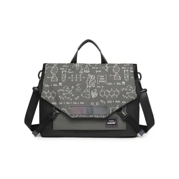 TAKI PU Fashionable Versatile One Shoulder Handbag Regular Unisex Black/Gray Equation/Black Equation/Black Lightning