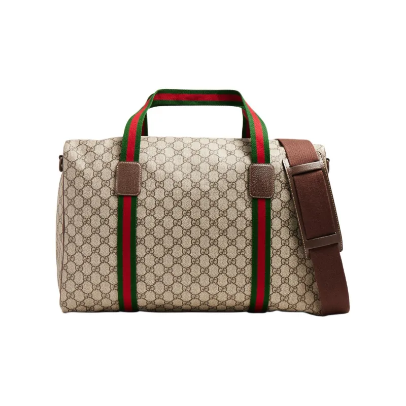 GUCCI Leather Trim Handbag Shoulder Bag Crossbody Bag Travel Bag Men's-0