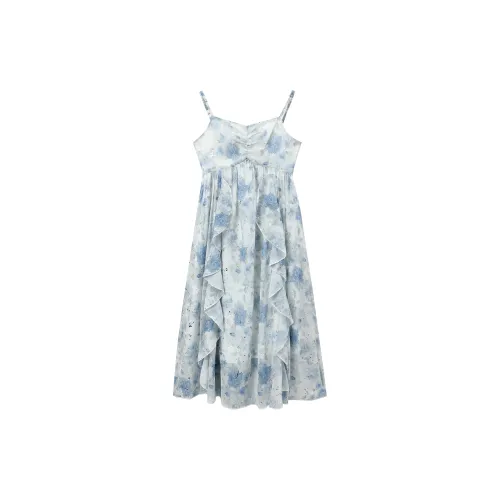 Udon House Slip Dresses Women's Light Blue