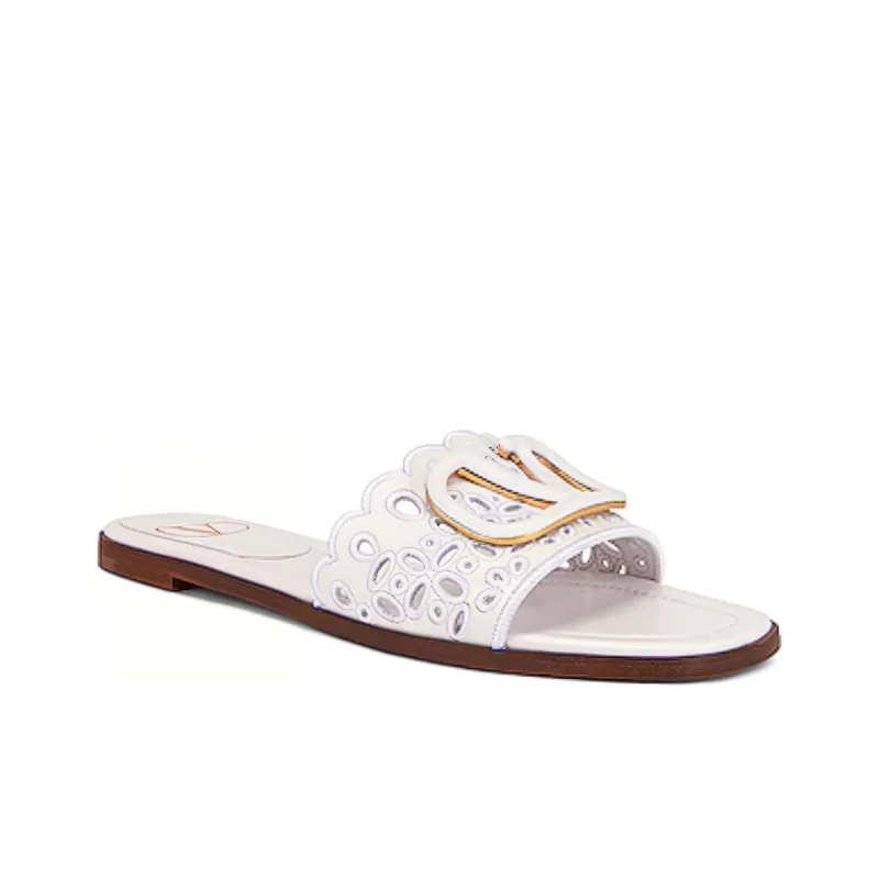 Valentino Rubber Sole Slip-Resistant Slide Slippers Women's White-3