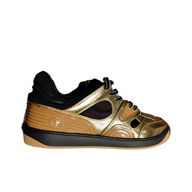 GUCCI Basket Low Gold Black-5
