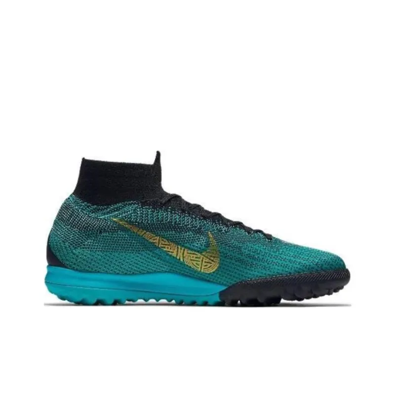 Nike Mercurial Superfly 6 TF Turf Slip Resistant And Breathable Soccer Shoes Men's Black Green-1