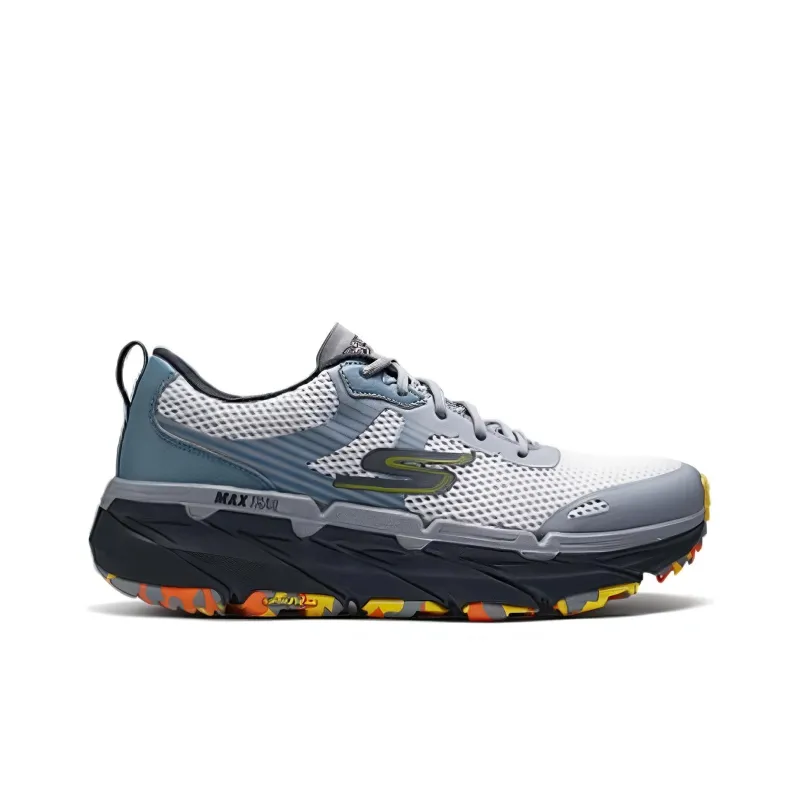 Skechers Cushioning Wear Resistant Low Top Casual Running Shoes Men's Gray Multicolor-1