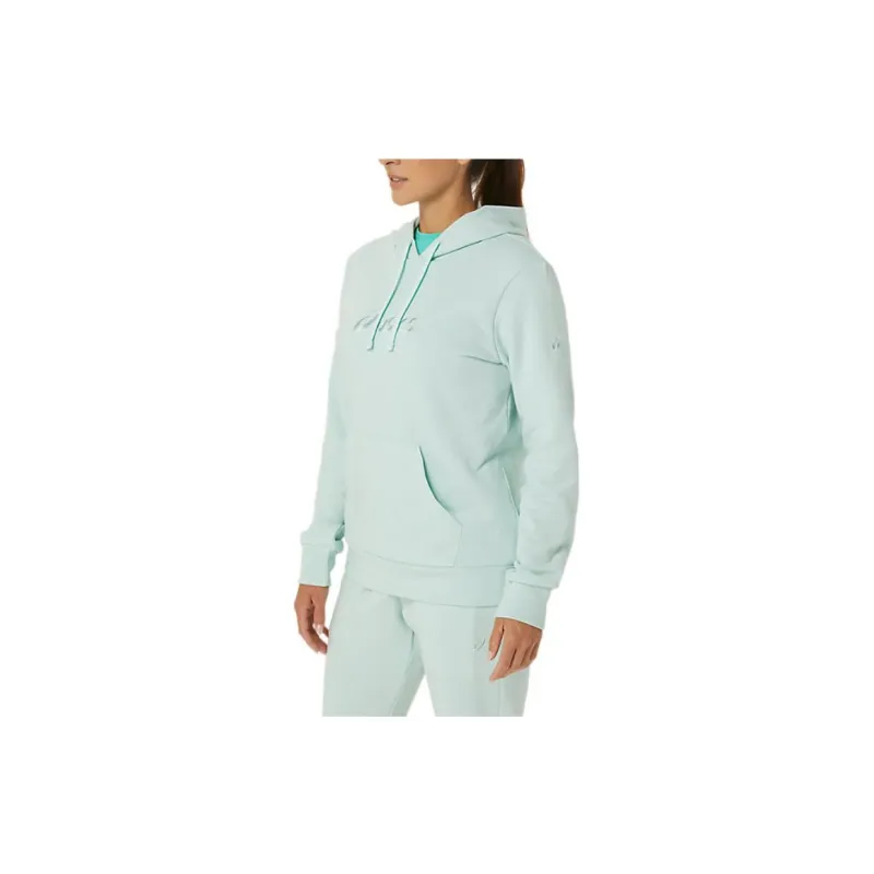 Asics French Terry Pullover Hoodie Sweatshirt Women's Light Blue-2