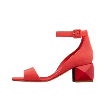 HERMES Choc Strap Sandals Women's Red