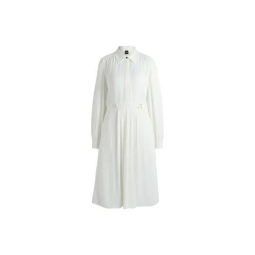 HUGO BOSS Long-Sleeved Dresses Women's White