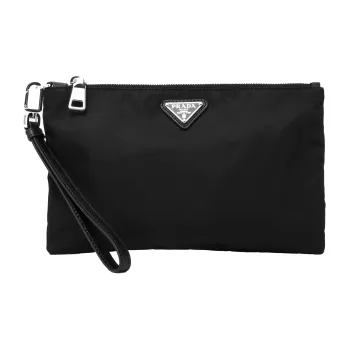 PRADA Nylon Clutches Wrist Bags Handbags Regular Men's Black