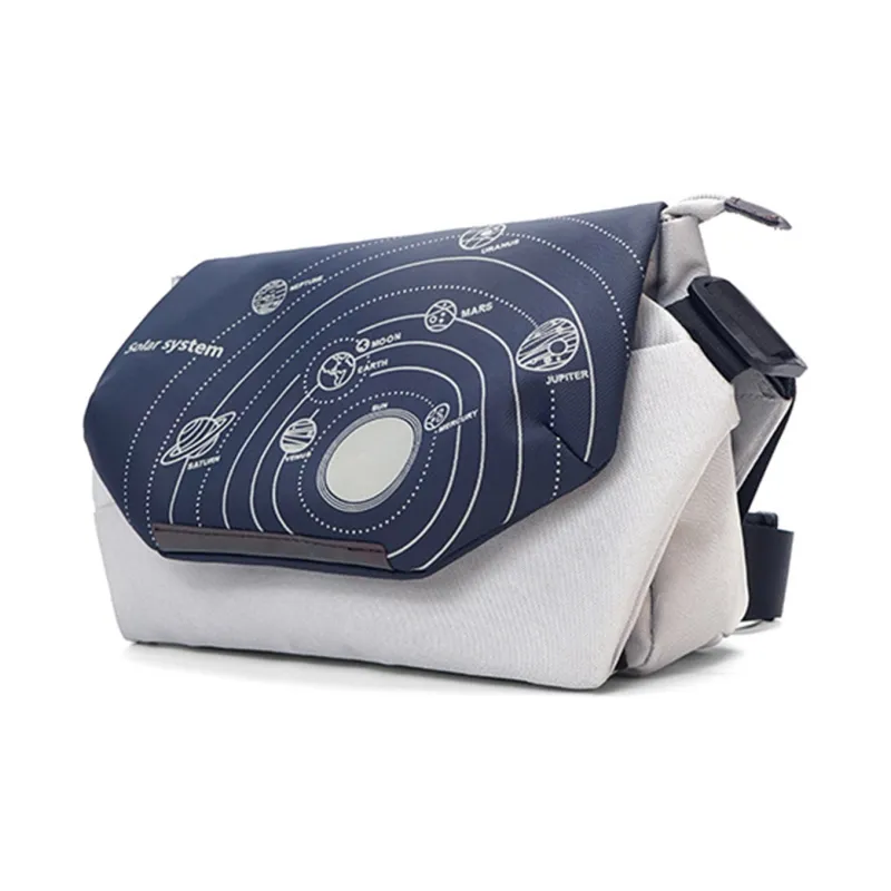 TAKI PU Fashion Casual Versatile Crossbody Bag, Shoulder Bag Unisex Black Gray/Gray Blue-6