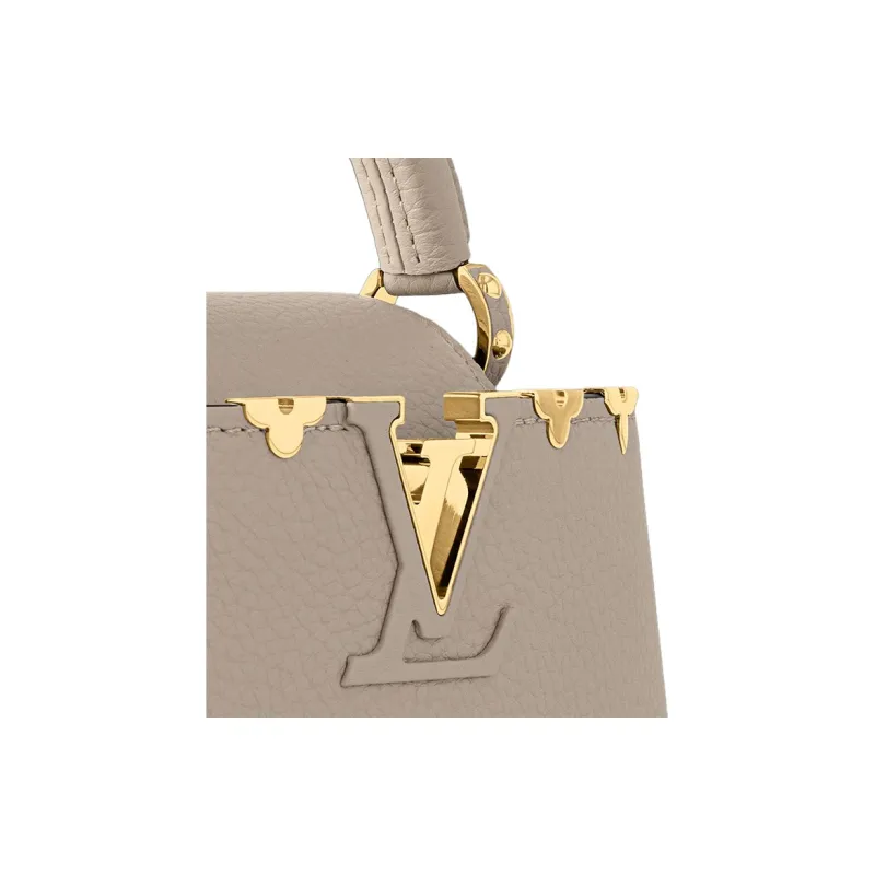 LOUIS VUITTON Capucines Taurillon Leather Capson Handbag, Shoulder Bag, Crossbody Bag Mini Women's Elephant Gray-4