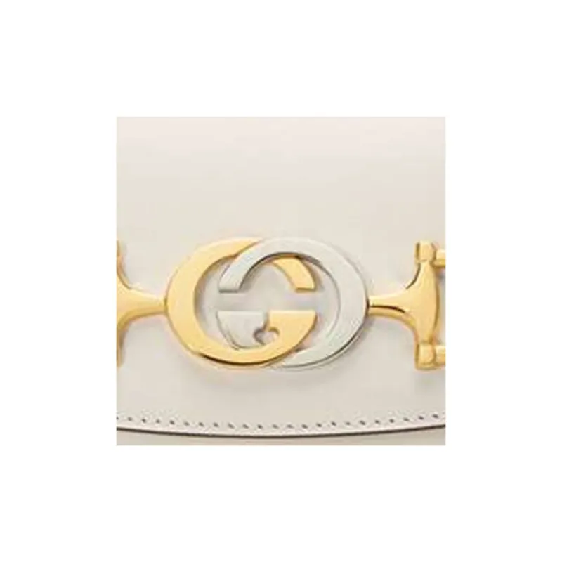 GUCCI Zumi Leather Handbag Shoulder Bag Crossbody Bag Mini Women's White-7
