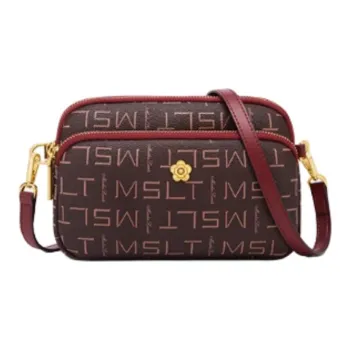 MashaLanti PVC Small Square Bag Crossbody Bag Shoulder Bag Small Size Women's Burgundy