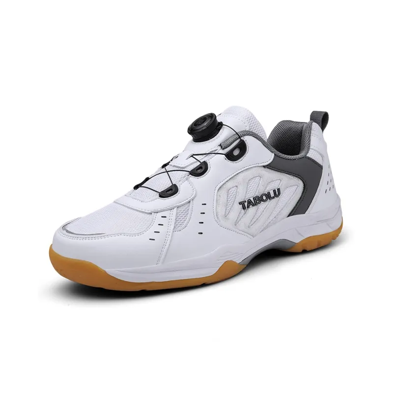 TABOLU Cushioning Coverage Support Abrasion-Resistant Lightweight Low-Top Badminton Shoes Unisex White-8