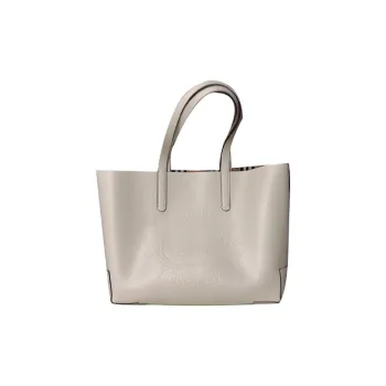 Burberry Vintage Cow Leather Tote Bag Shopping Bag Shoulder Bag Handbag Large Size Women's Khaki