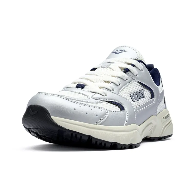 PONY Anti Slip Wear Resistant Low Top Running Shoes Unisex Silver-1