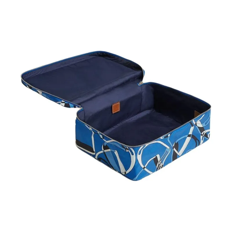 HERMES Travelsilk Silk Storage Bag Small Size Women's 71 Bleu France French Blue-1