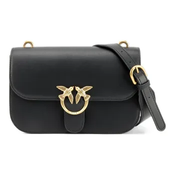 PINKO Leather Shoulder Bag Crossbody Bag Regular Women's Black