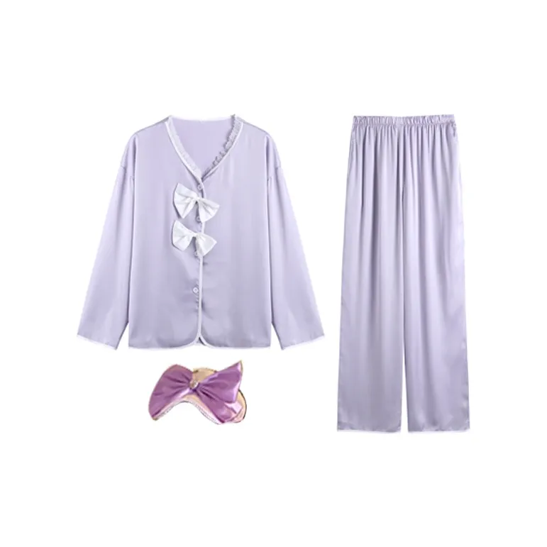 Flow Yarn Pajama Set Women's Two Piece Set Purple-2