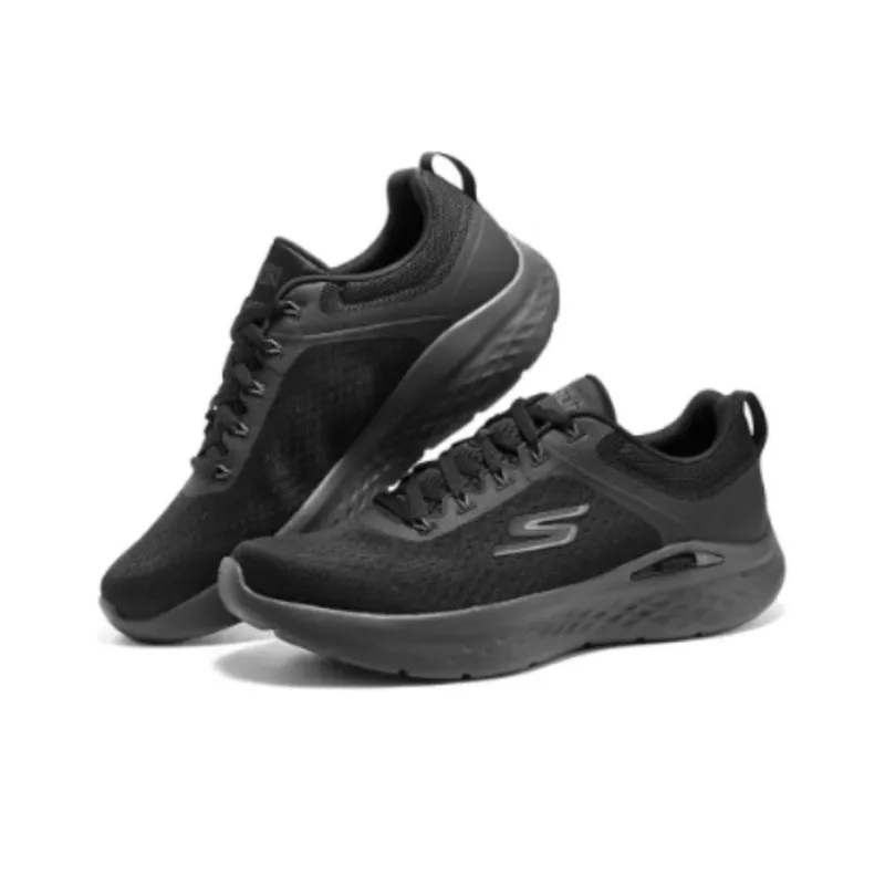 Skechers Go Run Lite Cushioning, Wear Resistant Low Top Running Shoes Men's Black-1