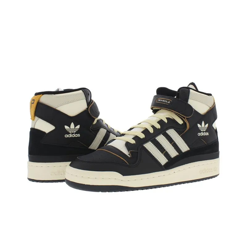 Adidas Cushioning, Wear Resistant High Top Skateboard Shoes Men's Beige Black-2