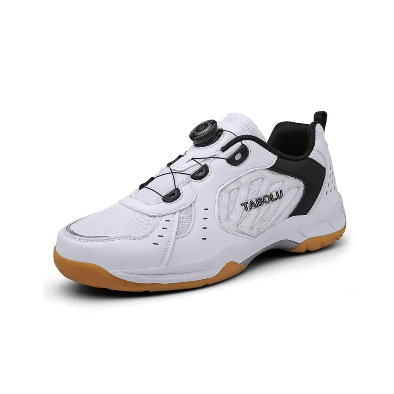 TABOLU Cushioning Coverage Support Abrasion-Resistant Lightweight Low-Top Badminton Shoes Unisex White-1